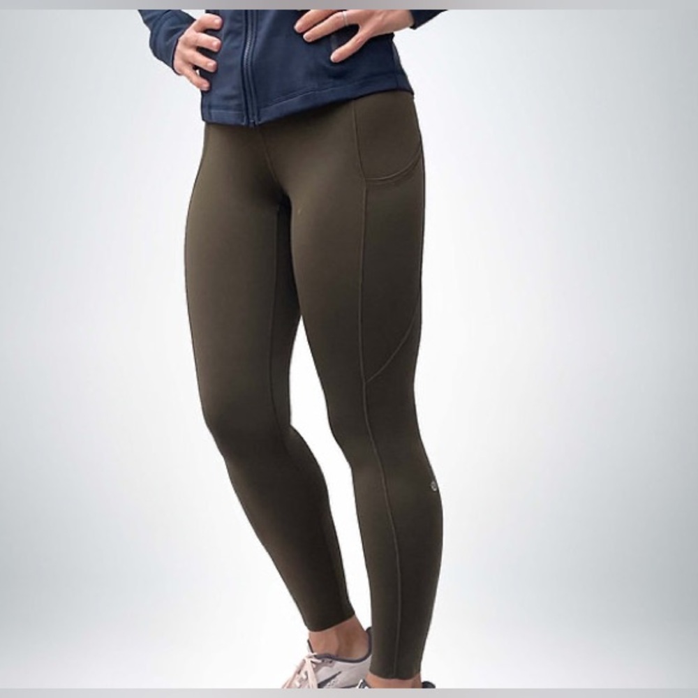 🫒💚lululemon Fast and Free Tight 25" - Dark Olive